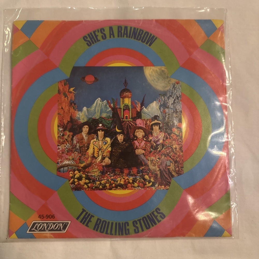 Rolling Stones 45 Vinyl and Sleeve She's a Rainbow / 2000 Light Years From Home